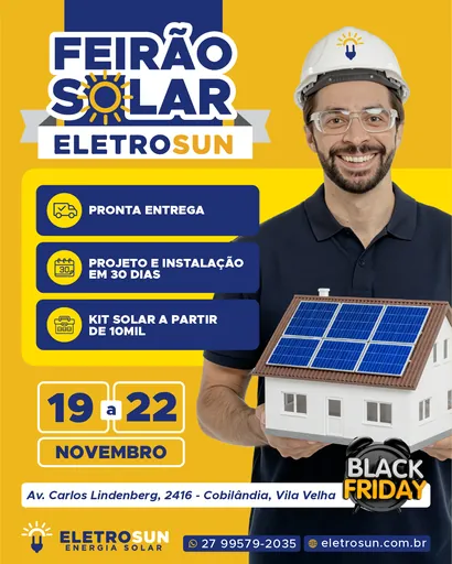 Post da Eletrosun para o Feirão Solar de Black Friday