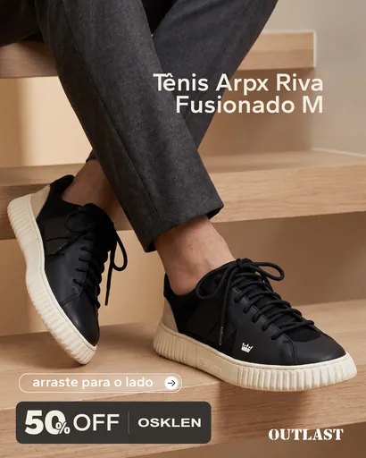 Post da Outlast com o tênis Arpx Riva